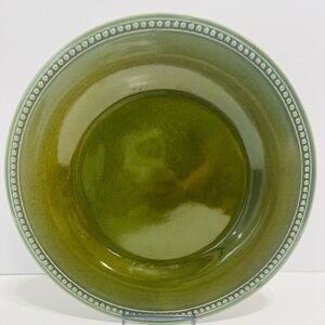 Vintage Pier 1 Spice Route Clove Green Stoneware  Plate (1) Beaded Rim